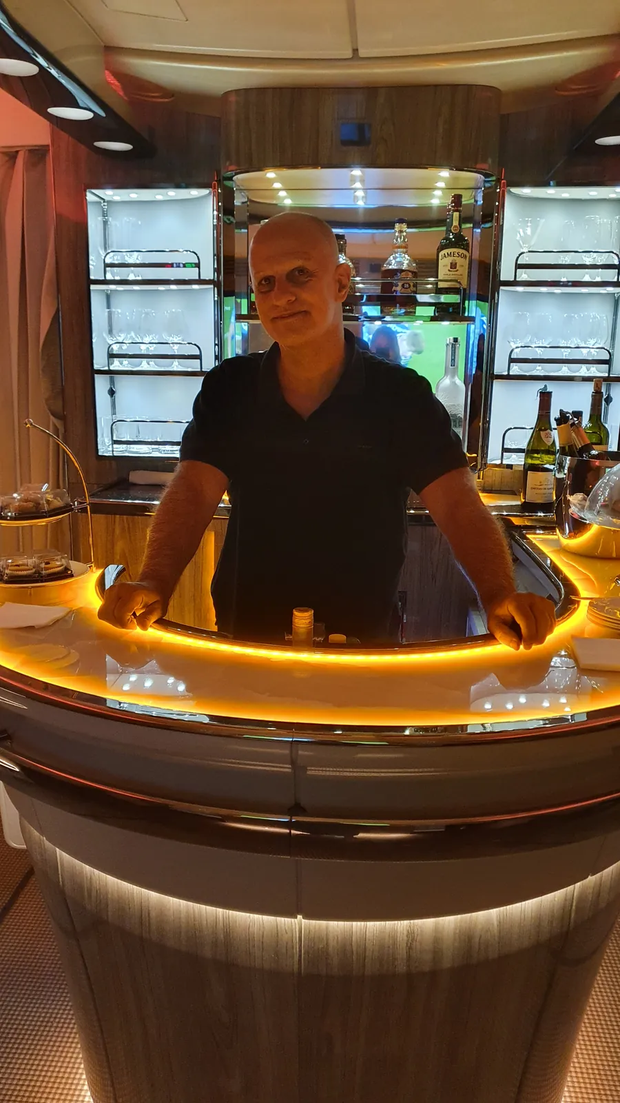 Bar de bordo do A380 da Emirates
